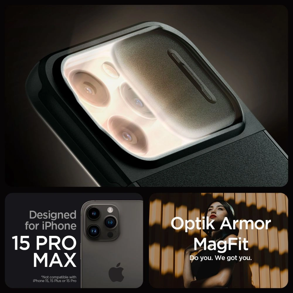 Wholesale Spigen Optik Armor Mag MagSafe Apple iPhone 15 Pro Max Abyss Green - SPN2965 - {ean13} - Hurt