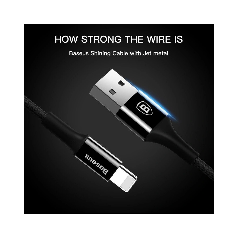 Hurtownia GSM - Kabel Lightning Baseus z podświetlanym złączem 1m (czerwony) - BSU353RED - {ean13} - Hurt
