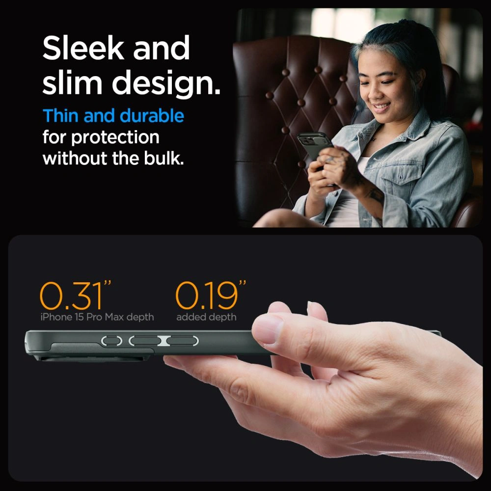 Hurtownia GSM - Case Spigen Optik Armor Mag MagSafe Apple iPhone 15 Pro Max Abyss Green - SPN2965 - {ean13} - Hurt