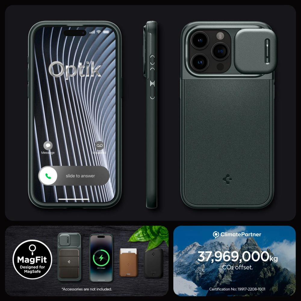 Hurtownia GSM - Case Spigen Optik Armor Mag MagSafe Apple iPhone 15 Pro Max Abyss Green - SPN2965 - {ean13} - Hurt