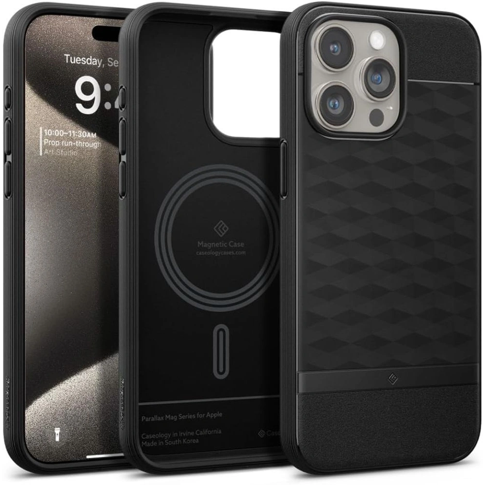 Hurtownia GSM - Etui Caseology Parallax Mag MagSafe Apple iPhone 15 Pro Max Matná černá - SPN2968 - {ean13} - Hurt