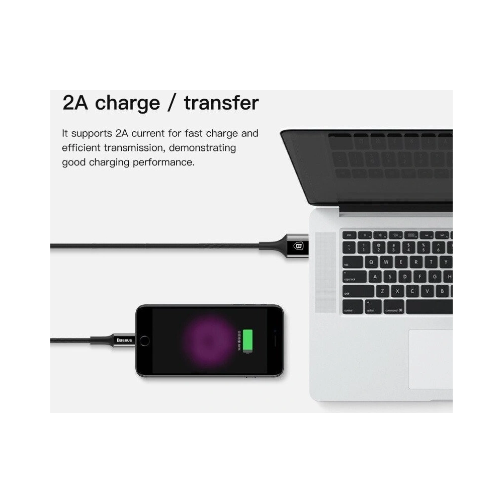 Hurtownia GSM - Kabel Lightning Baseus z podświetlanym złączem 1m (czerwony) - BSU353RED - {ean13} - Hurt