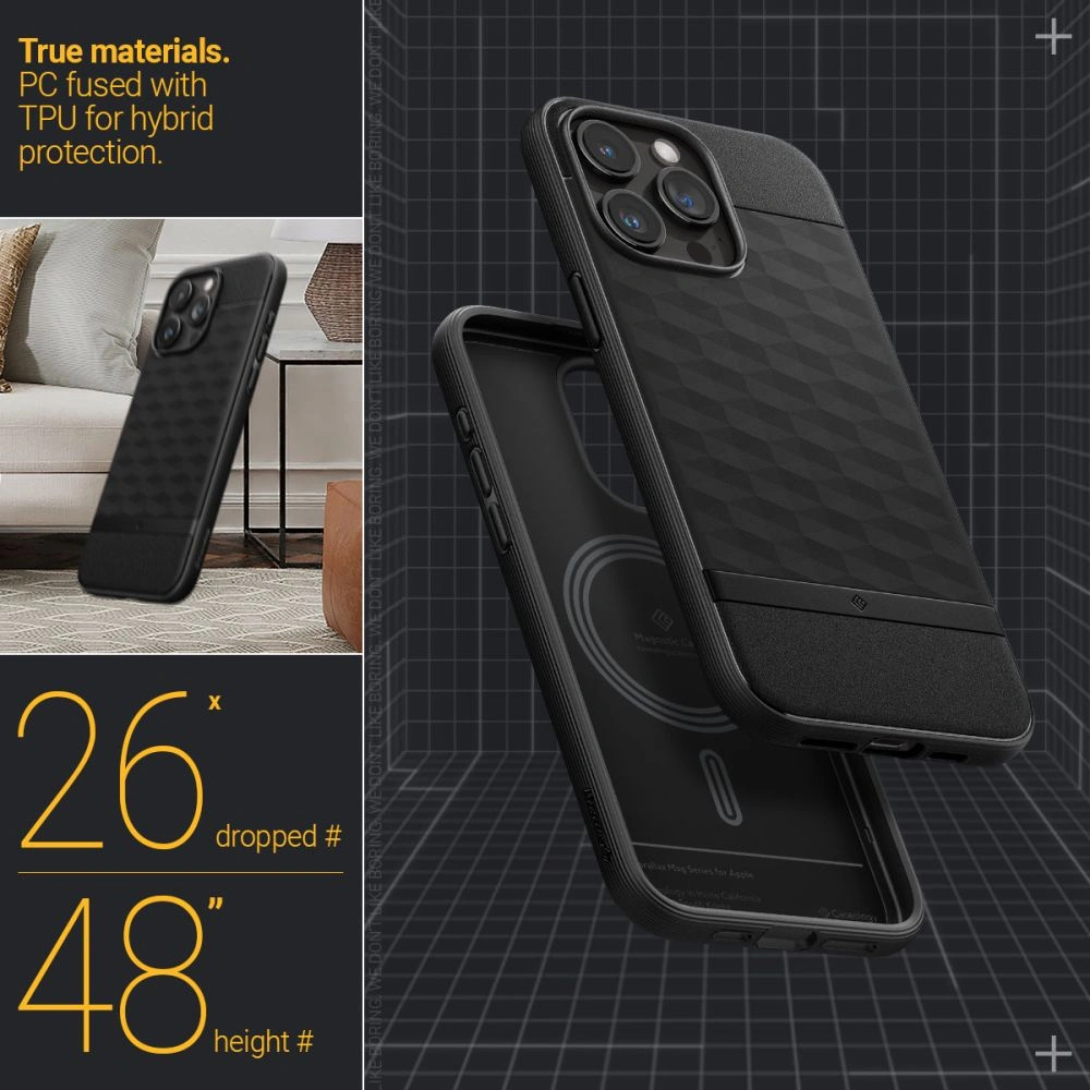 Hurtownia GSM - Etui Caseology Parallax Mag MagSafe Apple iPhone 15 Pro Max Matná černá - SPN2968 - {ean13} - Hurt