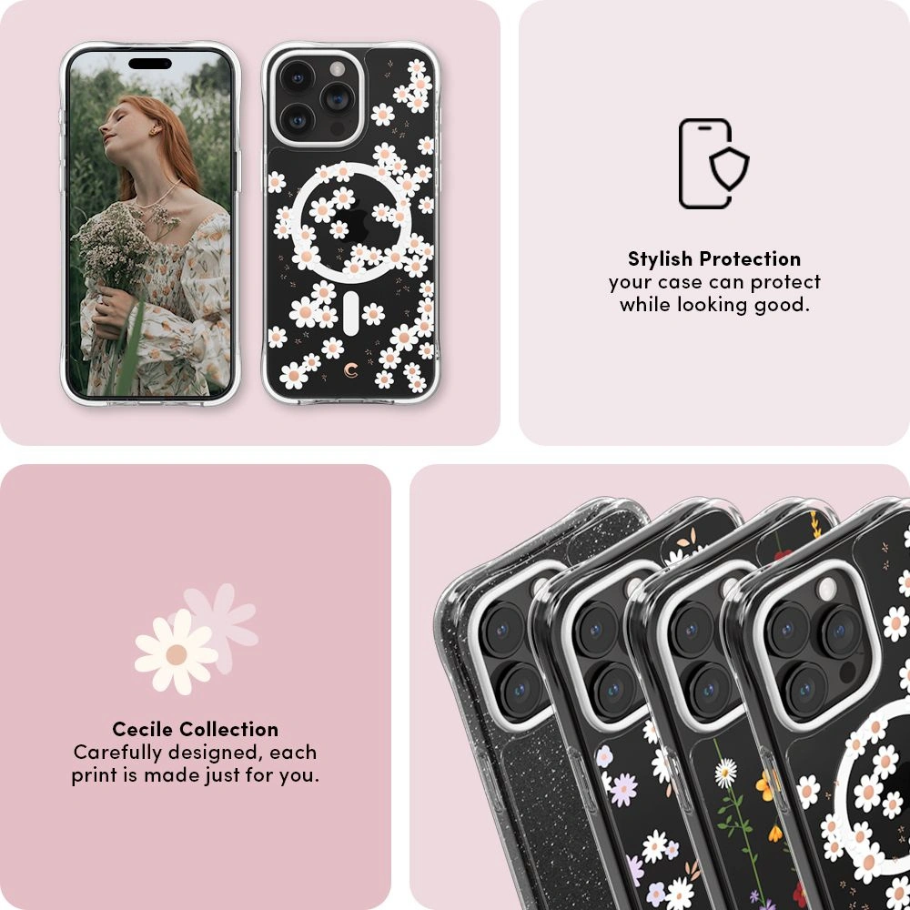 Wholesale Spigen Cyrill Cecile Mag MagSafe Apple iPhone 15 Pro Max White Daisy - SPN2971 - {ean13} - Hurt