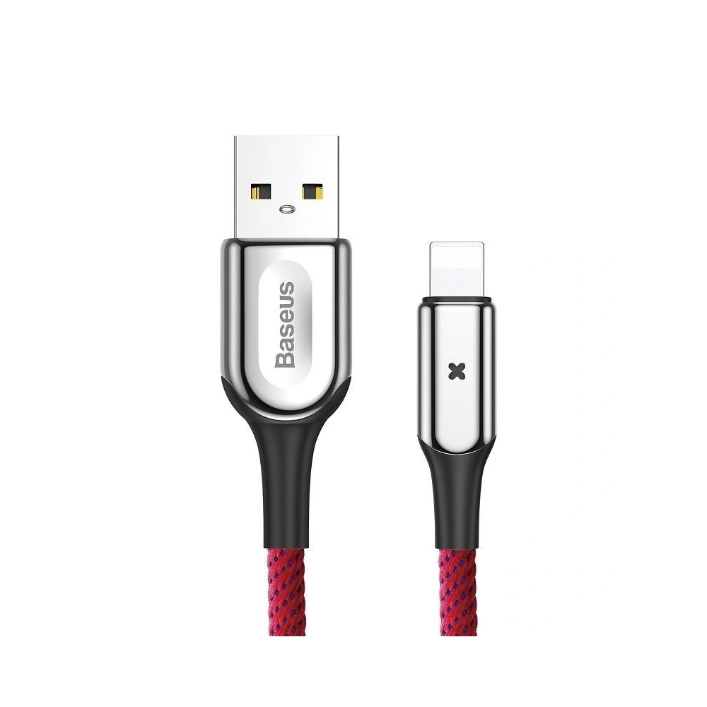 Hurtownia GSM - Kabel Lightning z diodą LED Baseus X-type 1m 2.4A (czerwony) - BSU355RED - {ean13} - Hurt
