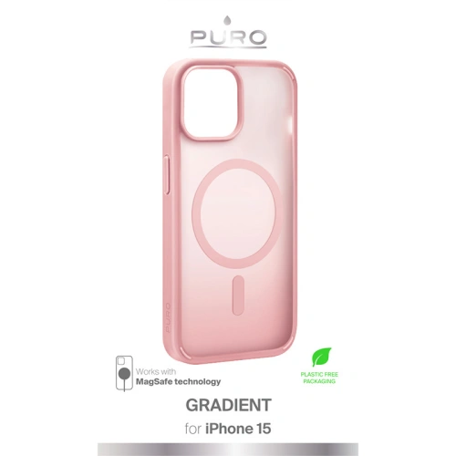 Etui PURO GRADIENT MAG Apple iPhone 15 MagSafe (Pink)