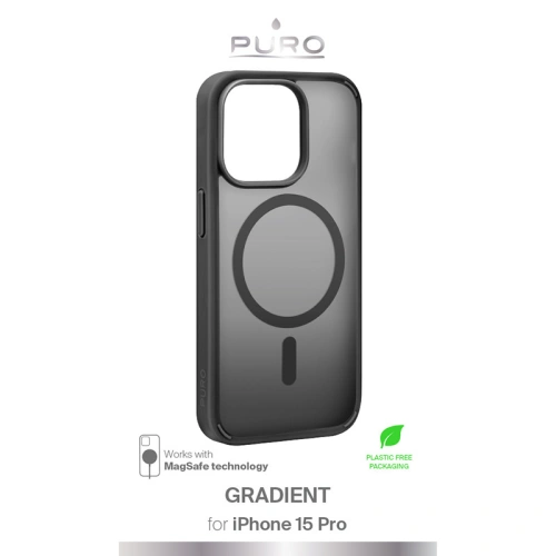 Etui PURO GRADIENT MAG Apple iPhone 15 Pro MagSafe (Black)