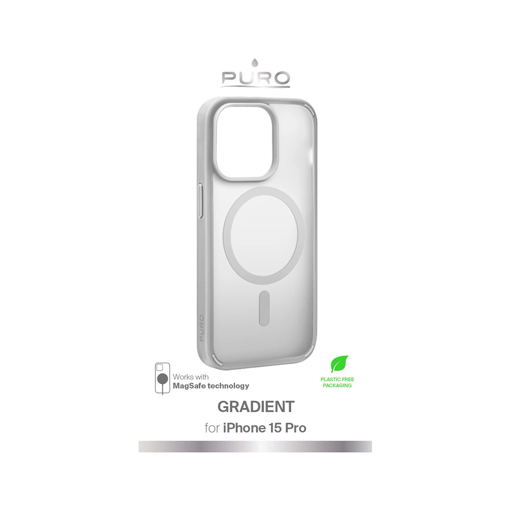 Hurtownia GSM - Case PURO GRADIENT MAG Apple iPhone 15 Pro MagSafe (Silber) - PUR770 - {ean13} - Hurt