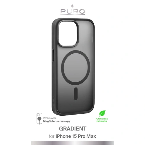 Etui PURO GRADIENT MAG Apple iPhone 15 Pro Max MagSafe (Black)