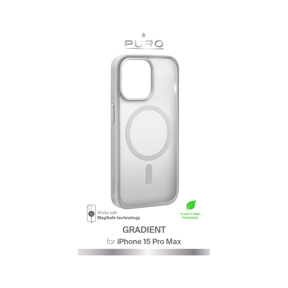 Hurtownia GSM - Etui PURO GRADIENT MAG Apple iPhone 15 Pro Max MagSafe (Argintiu) - PUR777 - {ean13} - Hurt