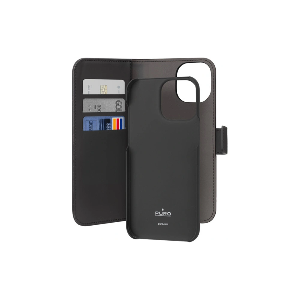 Hurtownia GSM - Etui PURO Wallet Detachable 2w1 Apple iPhone 15 Pro Max (negru) - PUR778 - {ean13} - Hurt