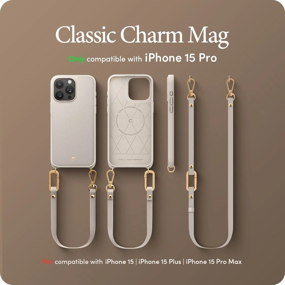 Hurtownia GSM - Etui Spigen Cyrill Classic Charm Mag MagSafe Apple iPhone 15 Pro Cremă - SPN2975 - {ean13} - Hurt