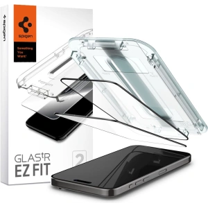 Sticlă securizată Spigen GLAS.tR ez Fit FC Apple iPhone 15 Pro Black [2 PACK]