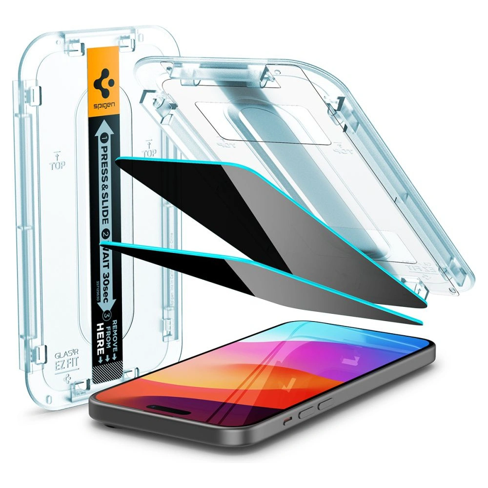 Hurtownia GSM - Gehärtetes Glas Spigen GLAS.tR ez Fit Apple iPhone 15 Pro Privacy [2 PACK] - SPN2978 - {ean13} - Hurt