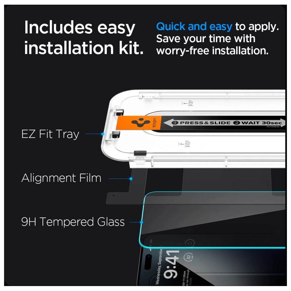 Hurtownia GSM - Gehärtetes Glas Spigen GLAS.tR ez Fit Apple iPhone 15 Pro Privacy [2 PACK] - SPN2978 - {ean13} - Hurt