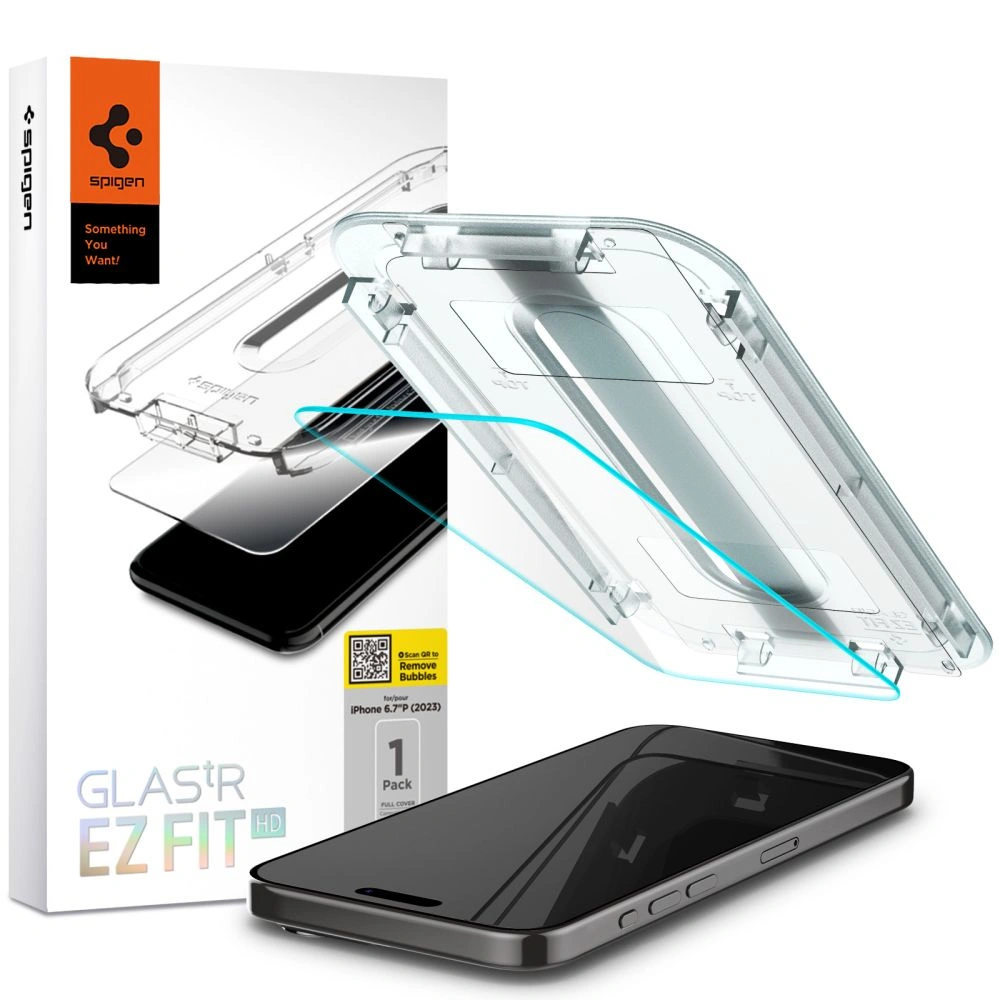 Hurtownia GSM - Sticlă călită Spigen GLAS.tR ez Fit Apple iPhone 15 Pro Max Clear - SPN2981 - {ean13} - Hurt