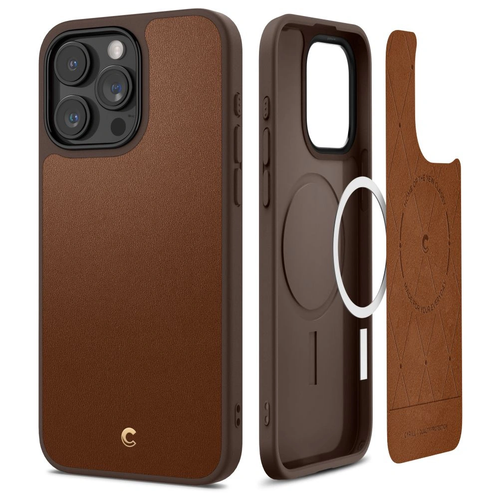 Wholesale Spigen Cyrill Kajuk Mag MagSafe Apple iPhone 15 Pro Max Saddle Brown - SPN2989 - {ean13} - Hurt