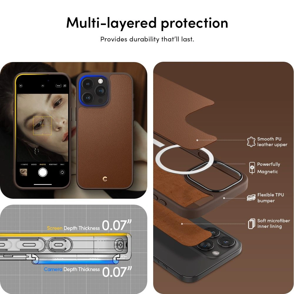 Wholesale Spigen Cyrill Kajuk Mag MagSafe Apple iPhone 15 Pro Max Saddle Brown - SPN2989 - {ean13} - Hurt