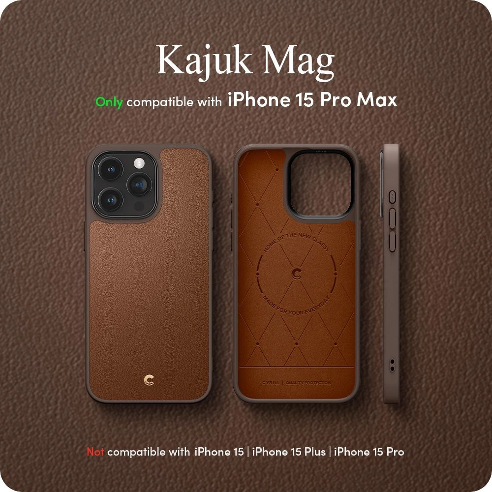 Wholesale Spigen Cyrill Kajuk Mag MagSafe Apple iPhone 15 Pro Max Saddle Brown - SPN2989 - {ean13} - Hurt