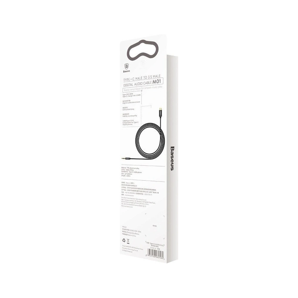Hurtownia GSM - Kabel audio USB-C do mini jack 3,5mm Baseus Yiven 1.2m (černý) - BSU357BLK - {ean13} - Hurt