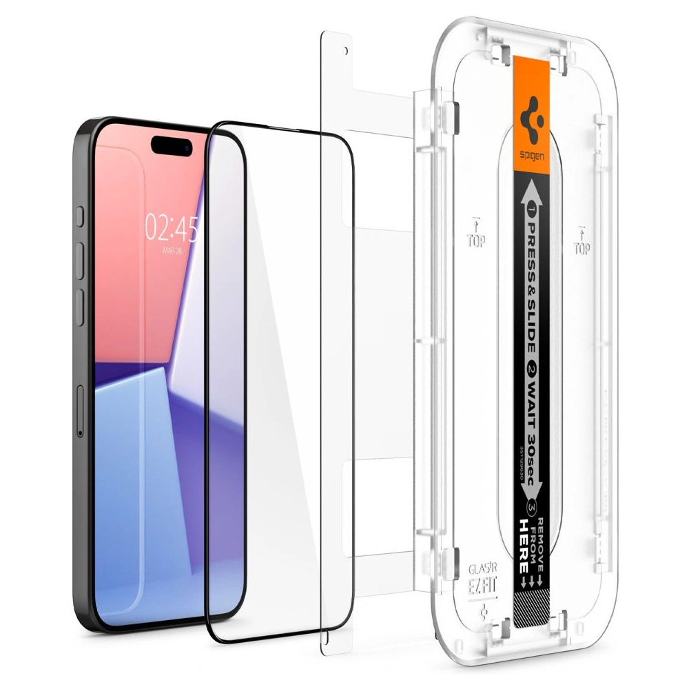 Hurtownia GSM - Edzett üveg Spigen GLAS.tR ez Fit FC Apple iPhone 15 Pro Max Fekete - SPN2993 - {ean13} - Hurt