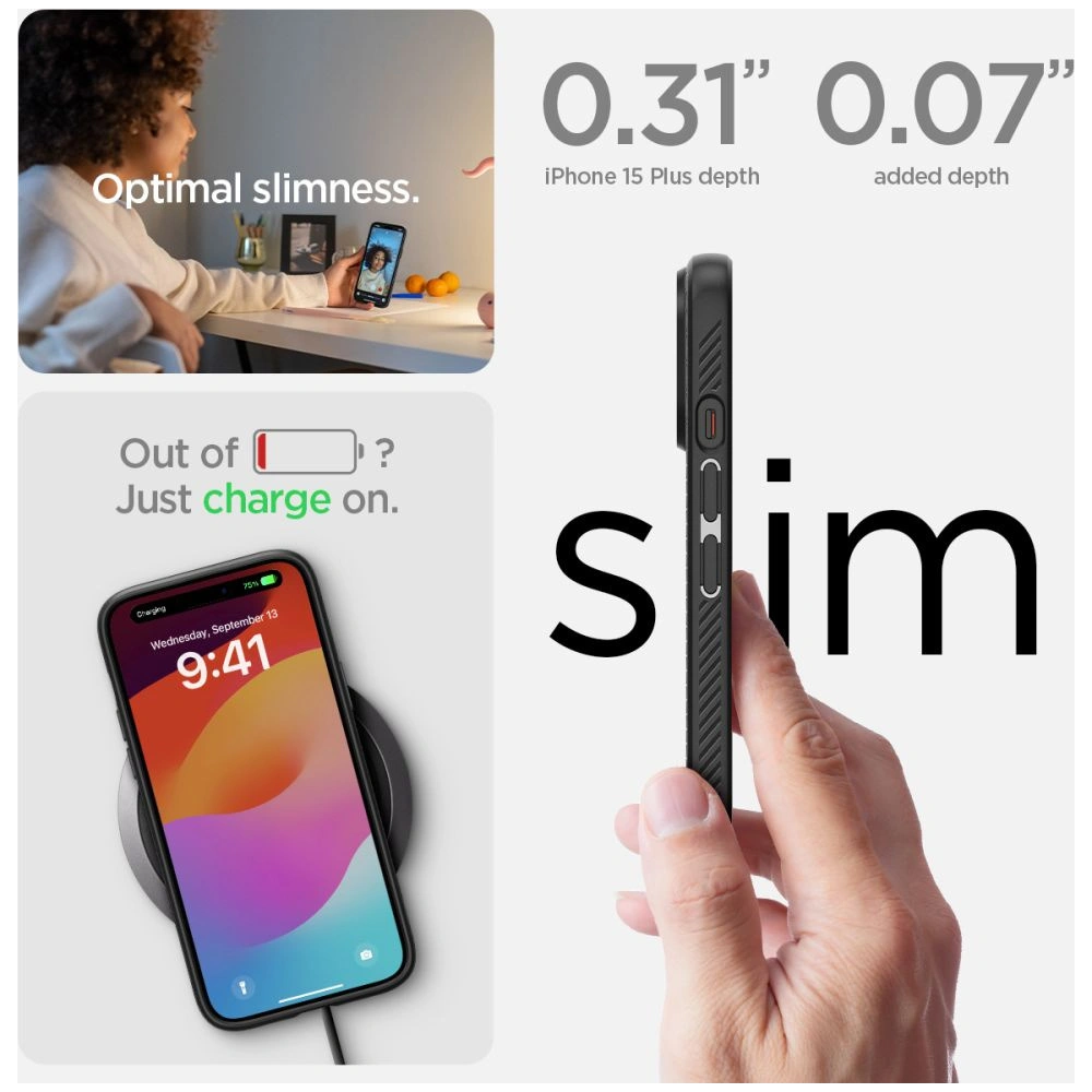 Hurtownia GSM - Case Spigen Liquid Air Apple iPhone 15 Plus / 14 Plus Matte Schwarz - SPN2997 - {ean13} - Hurt
