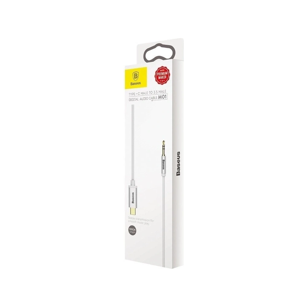 Hurtownia GSM - Kabel audio USB-C do mini jack 3,5mm Baseus Yiven 1.2m (bílý) - BSU359WHT - {ean13} - Hurt
