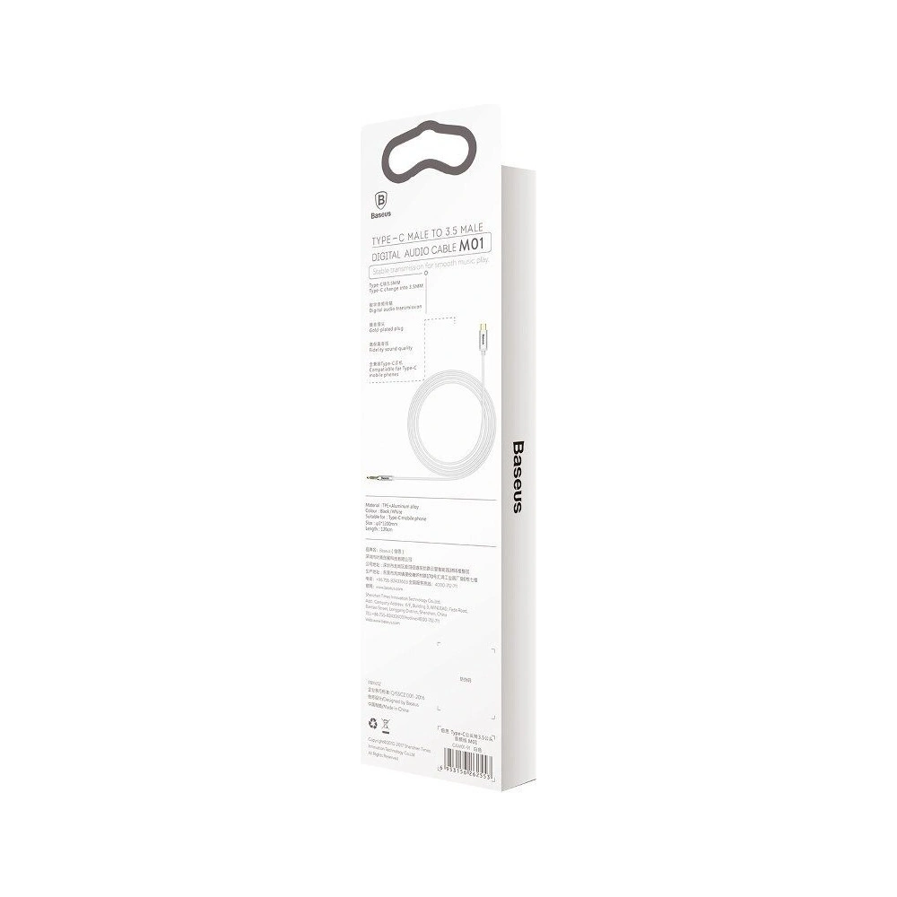 Hurtownia GSM - Kabel audio USB-C do mini jack 3,5mm Baseus Yiven 1.2m (bílý) - BSU359WHT - {ean13} - Hurt
