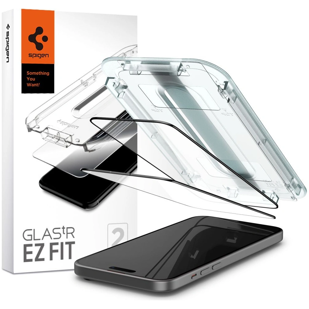 Hurtownia GSM - Gehärtetes Glas Spigen GLAS.tR ez Fit FC Apple iPhone 15 Plus / 14 Plus Schwarz [2 PACK] - SPN3006 - {ean13} - Hurt