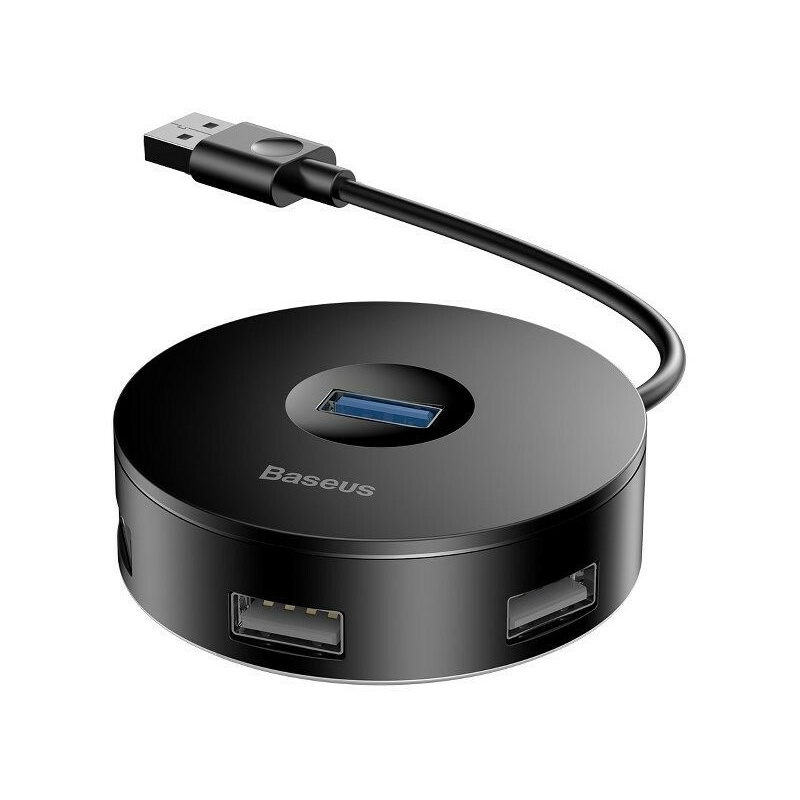 Hurtownia Baseus - 6953156284234 - BSU361BLK - Hub 4w1 USB do USB 3.0 + 3x USB 2.0 Baseus 15cm (czarny) - B2B homescreen