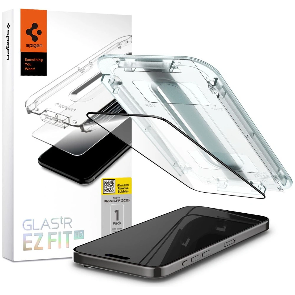 Hurtownia GSM - Gehärtetes Glas Spigen GLAS.tR ez Fit FC Apple iPhone 15 Pro Schwarz - SPN3013 - {ean13} - Hurt