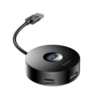 Hub 4w1 USB do USB 3.0 + 3x USB 2.0 Baseus 15cm (czarny)