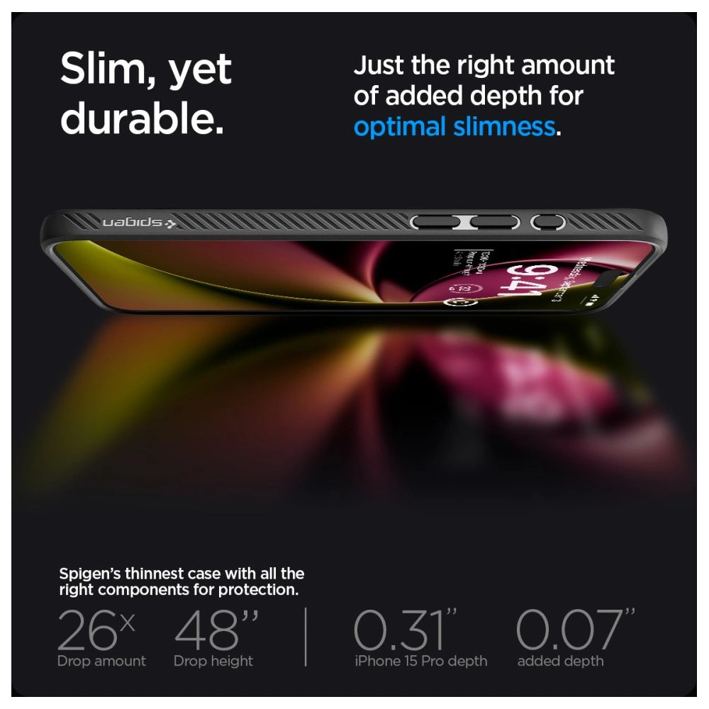 Hurtownia GSM - Etui Spigen Liquid Air Apple iPhone 15 Pro Matná Černá - SPN3019 - {ean13} - Hurt