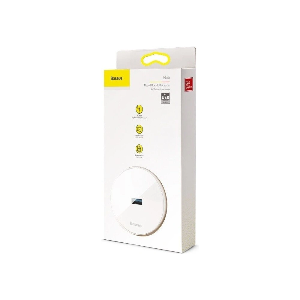 Wholesale Baseus Hub 4in1 USB 3.0 + 3x USB 2.0 15cm White - BSU362WHT - {ean13} - Hurt