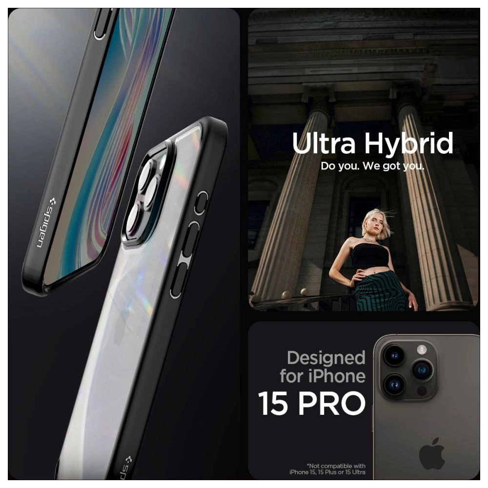 Hurtownia GSM - Etui Spigen Ultra Hybrid Apple iPhone 15 Pro Frost Fekete - SPN3024 - {ean13} - Hurt