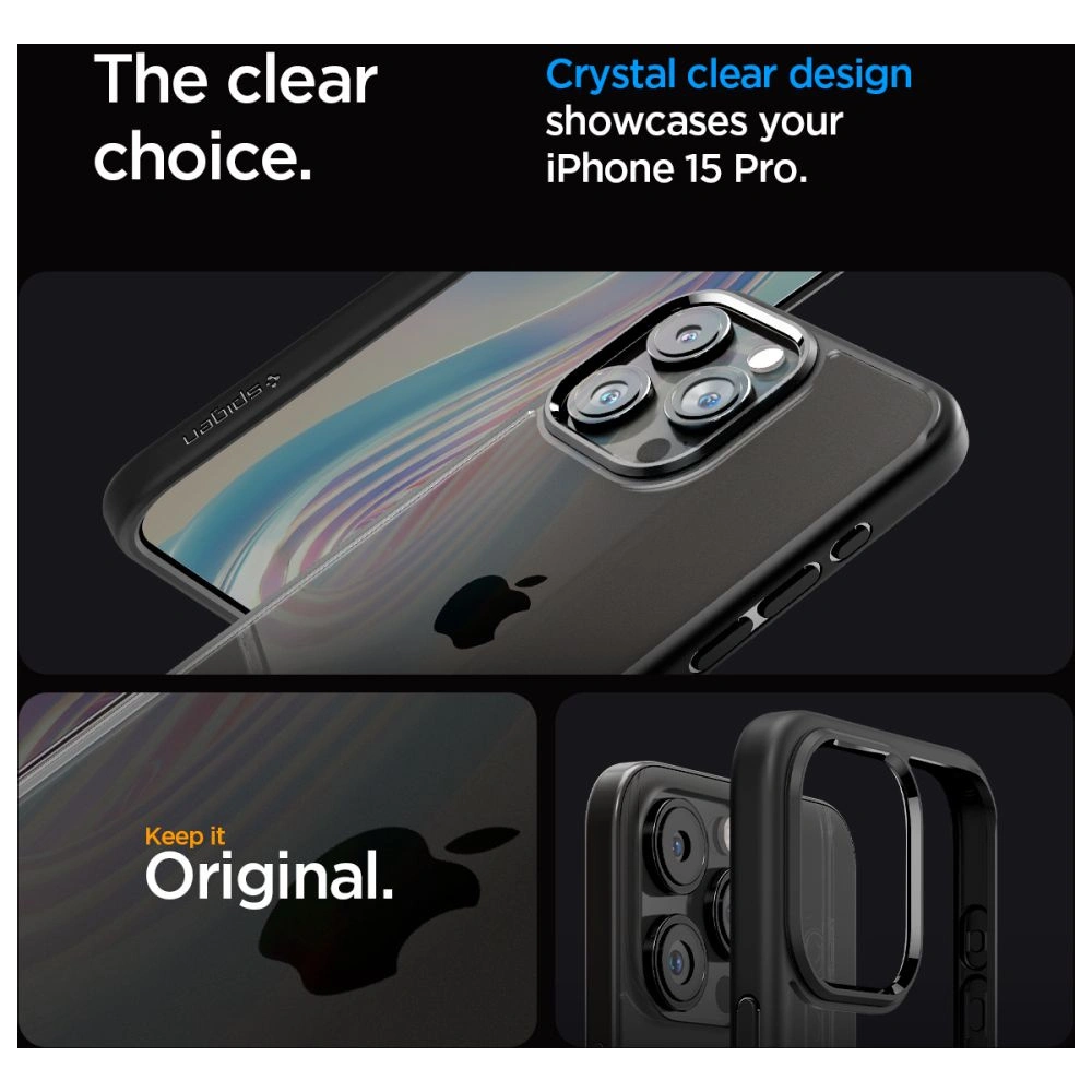 Hurtownia GSM - Etui Spigen Ultra Hybrid Apple iPhone 15 Pro Matt Fekete - SPN3025 - {ean13} - Hurt