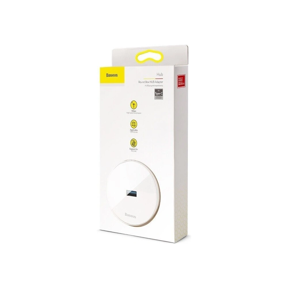 Wholesale Baseus Hub 4in1 USB-C - 3x USB 2.0 15cm White - BSU363WHT - {ean13} - Hurt