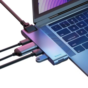 Hub Adapter 7w1 Baseus do MacBook Pro 2016/2017/2018 USB 3.0 x2, USB-C, HDMI, SD, microSD, Ethernet RJ45