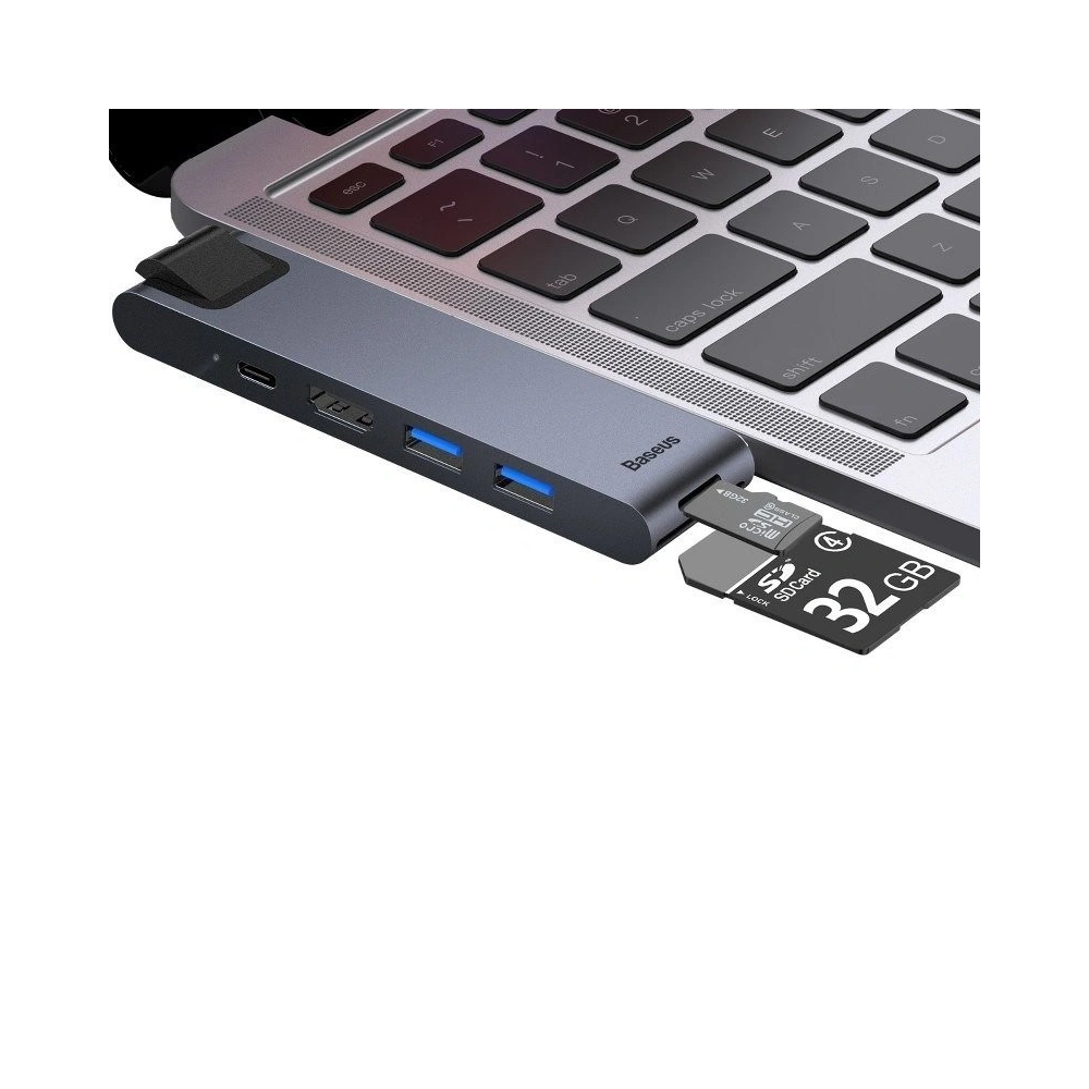 Hurtownia GSM - Hub Adapter 7w1 Baseus pro MacBook Pro 2016/2017/2018 USB 3.0 x2, USB-C, HDMI, SD, microSD, Ethernet RJ45 - BSU364 - {ean13} - Hurt