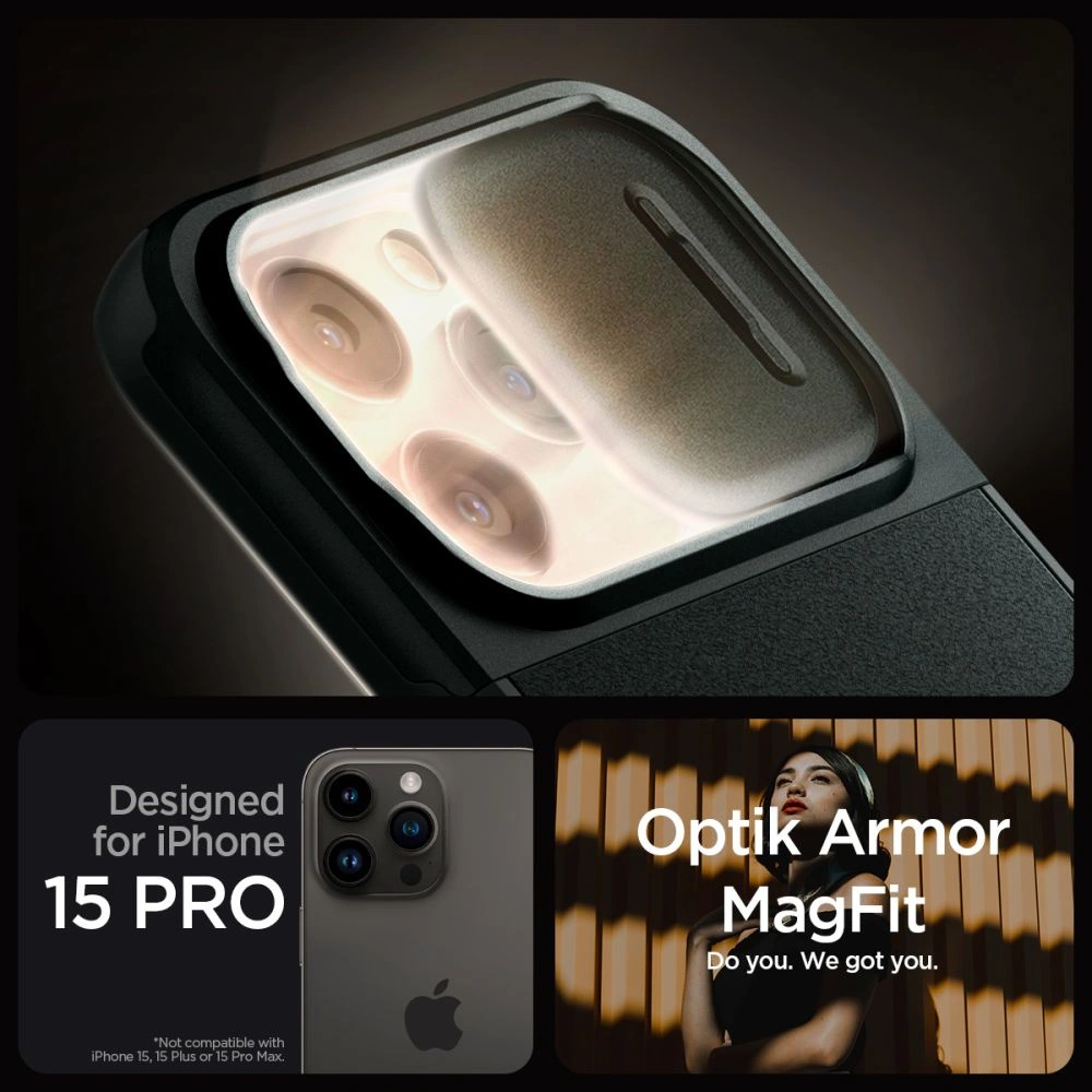 Hurtownia GSM - Case Spigen Optik Armor Mag MagSafe Apple iPhone 15 Pro Abyss Grün - SPN3040 - {ean13} - Hurt