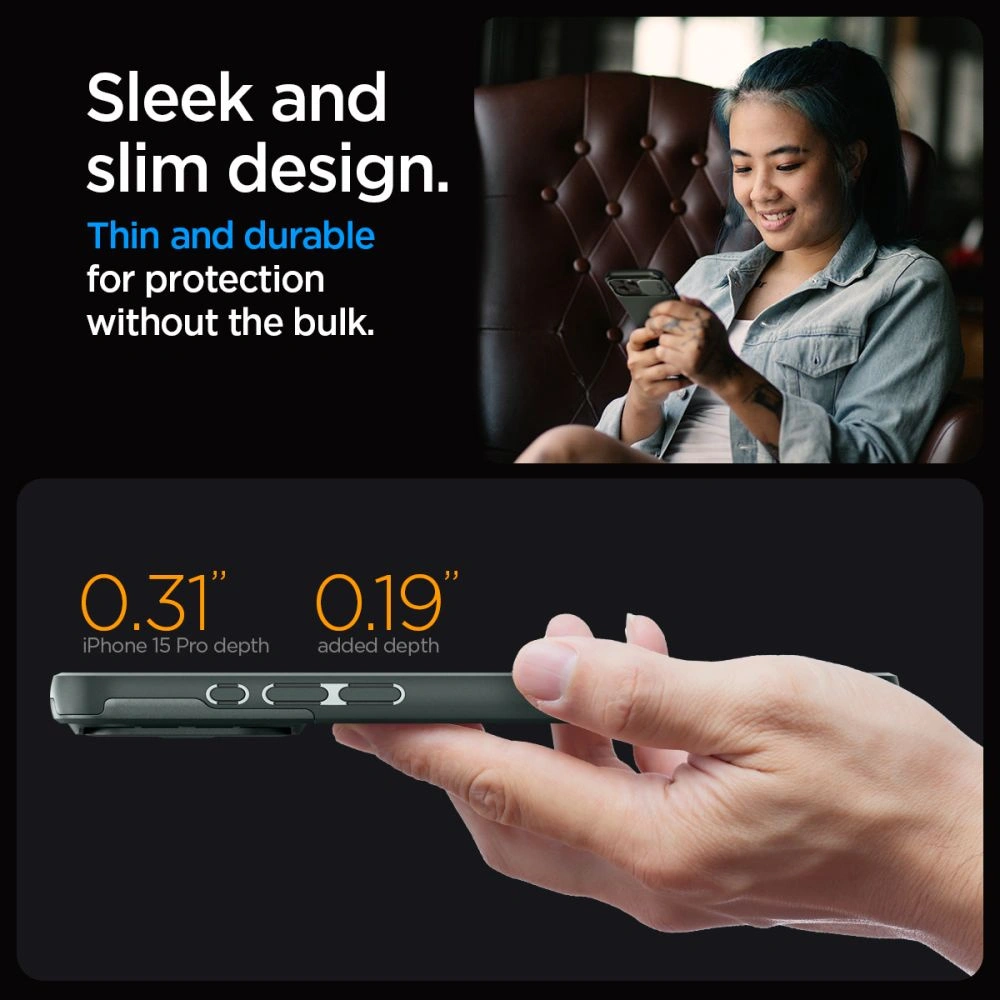 Hurtownia GSM - Case Spigen Optik Armor Mag MagSafe Apple iPhone 15 Pro Abyss Grün - SPN3040 - {ean13} - Hurt