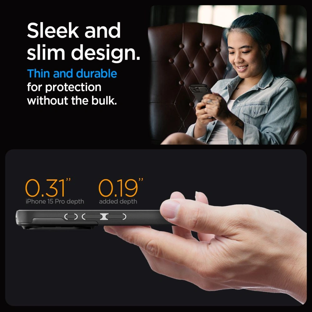 Hurtownia GSM - Etui Spigen Optik Armor Mag MagSafe Apple iPhone 15 Pro Fekete - SPN3041 - {ean13} - Hurt