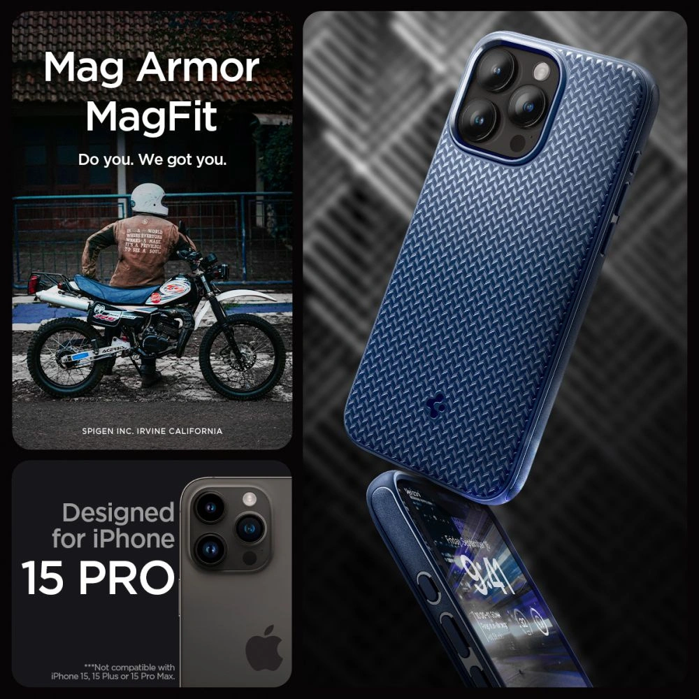 Hurtownia GSM - Etui Spigen Mag Armor MagSafe Apple iPhone 15 Pro Námořnická modř - SPN3042 - {ean13} - Hurt