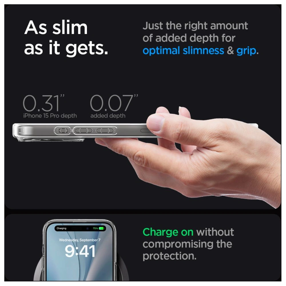 Wholesale Spigen Ultra Hybrid Mag MagSafe Apple iPhone 15 Pro Frost Clear - SPN3048 - {ean13} - Hurt