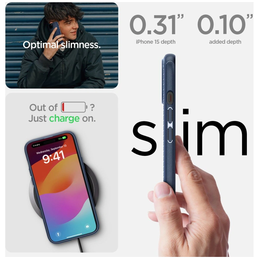 Wholesale Spigen Mag Armor MagSafe Apple iPhone 15 Navy Blue - SPN3068 - {ean13} - Hurt