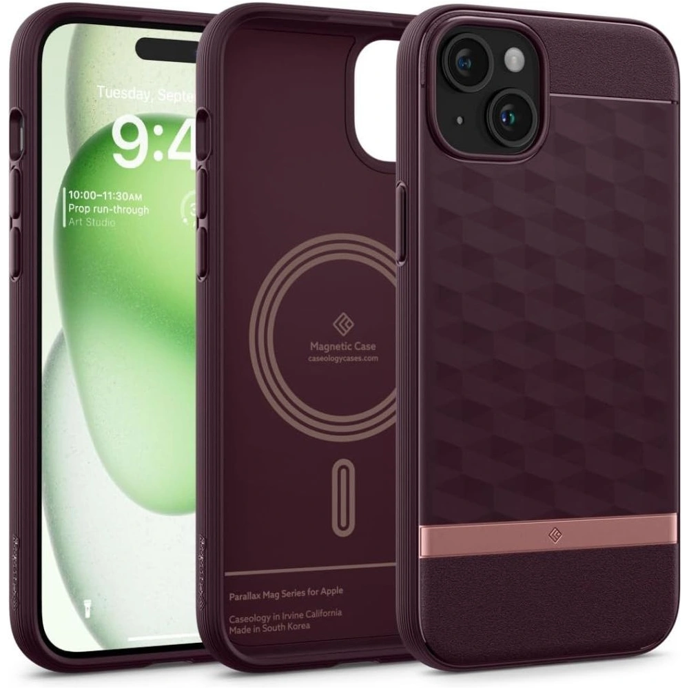 Hurtownia GSM - Etui Caseology Parallax Mag MagSafe Apple iPhone 15 Burgundy - SPN3073 - {ean13} - Hurt