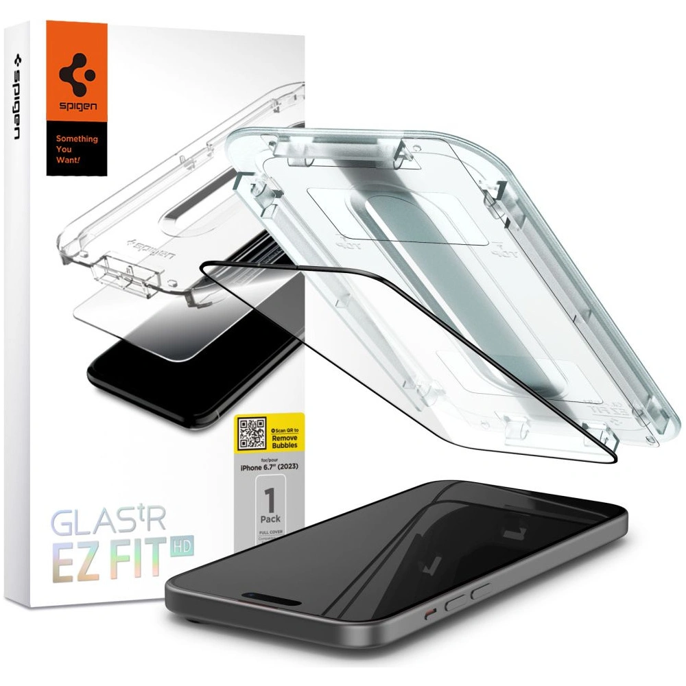 Hurtownia GSM - Gehärtetes Glas Spigen GLAS.tR ez Fit FC Apple iPhone 15 Plus / 14 Plus Schwarz - SPN3081 - {ean13} - Hurt