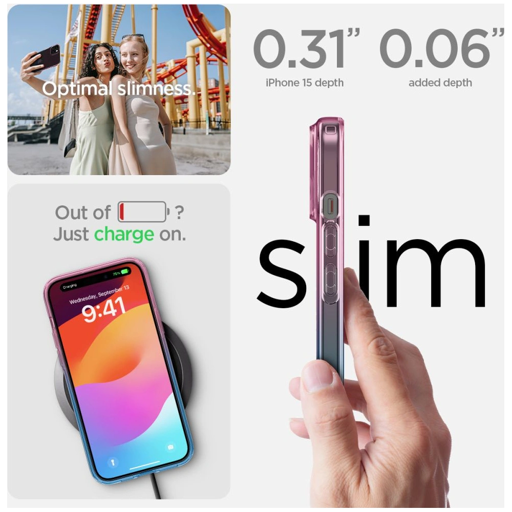 Hurtownia GSM - Etui Spigen Liquid Crystal Apple iPhone 15 Gradáció Rózsaszín - SPN3082 - {ean13} - Hurt