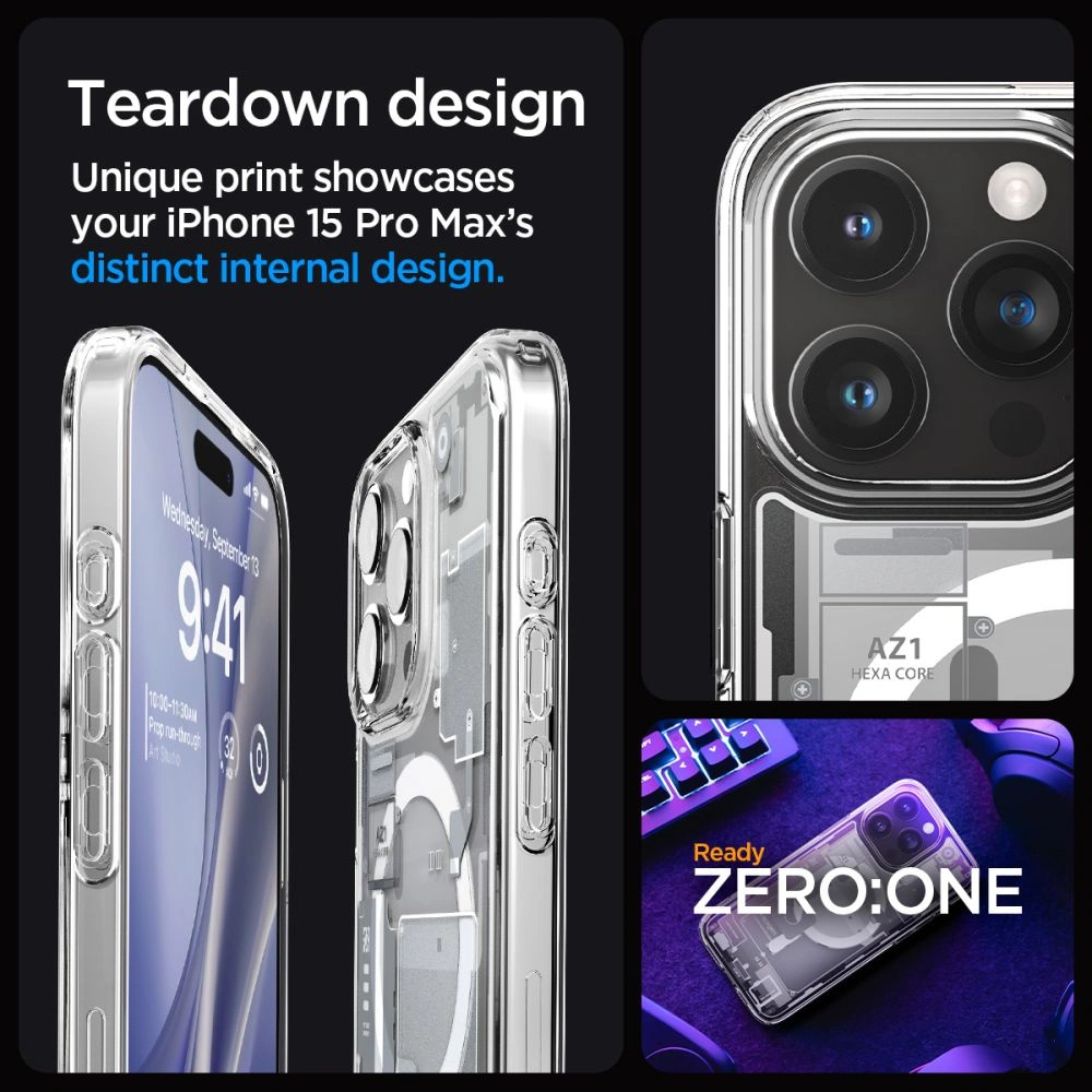 Wholesale Spigen Ultra Hybrid Mag MagSafe Apple iPhone 15 Pro Max Zero One White - SPN3085 - {ean13} - Hurt