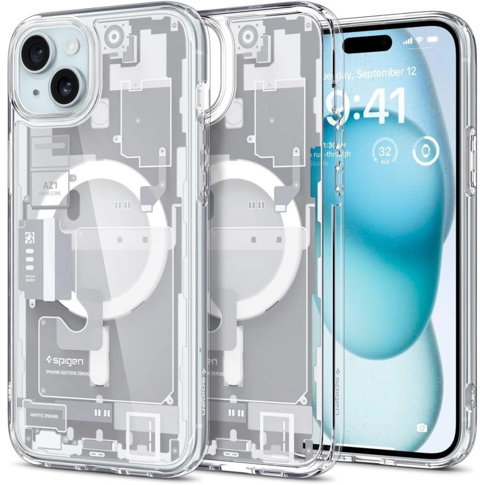 Hurtownia GSM - Etui Spigen Ultra Hybrid Mag MagSafe Apple iPhone 15 Plus / 14 Plus Zero One Alb - SPN3086 - {ean13} - Hurt